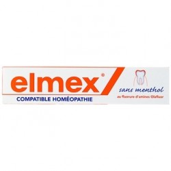 Elmex Dentifrice Sans Menthol compatible Homéopathie 75Ml