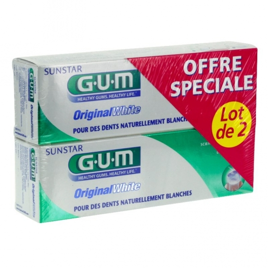 Gum Dentifrice Original White dentifrice 75ml Lot de 2