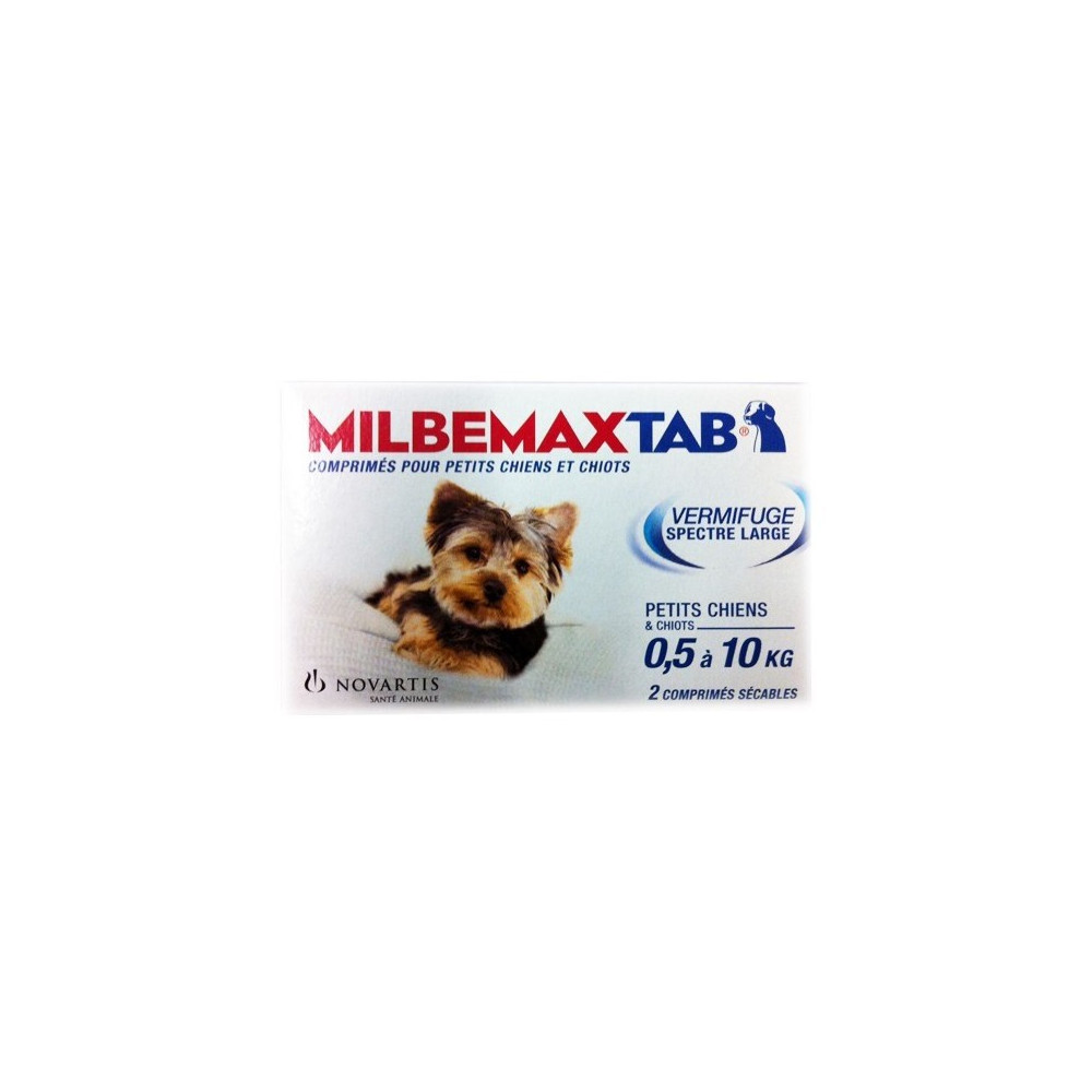 Milbemax tab chiots de 0,5 à 10kg 2 comprimés