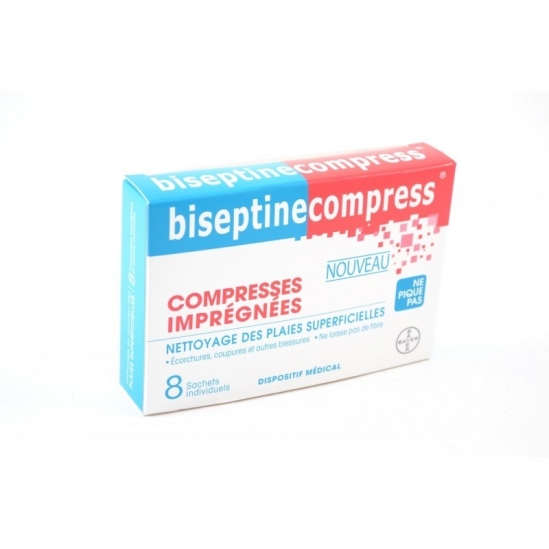 Biseptine compress 8 compresses imprégnées