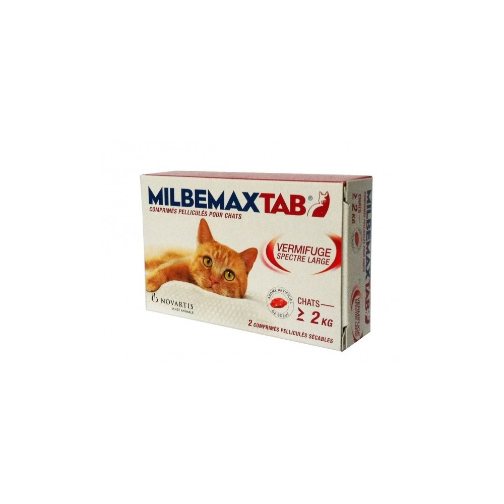 Milbemax Tab Chats 2 Kg et Plus 2 Comprimés