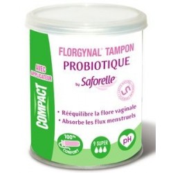 Saforelle Florgynal compact probiotique Super 9 tampons
