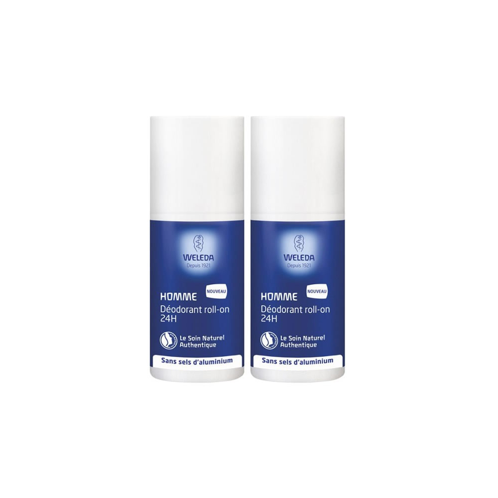 Weleda déodorant homme roll-on 24h duo 50ml