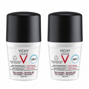 Vichy homme déodorant 48h anti-transpirant anti-traces 50ml x2
