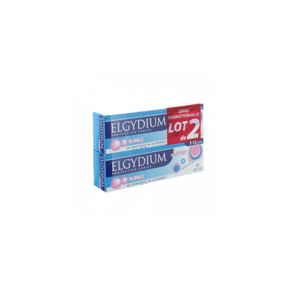 Elgydium Dentifrice Junior 7-12 Ans Bubble 2x50Ml pas cher 3ppharma