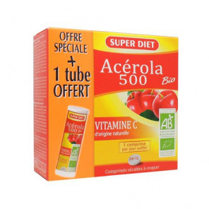 Superdiet Acerola 500 Bio 24 Comprimés + 12 Offerts