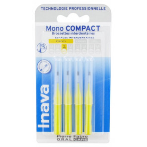 Inava Mono Compact 4 Brossettes Interdentaires Jaune Taille 1mm