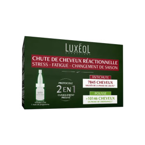 Luxeol Chute de Cheveux Réactionnelle 2 en 1 14 Fioles