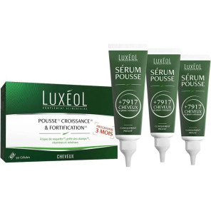 Luxeol Pousse, Croissance et Fortification des Cheveux et Serum 3 Mois de Cure