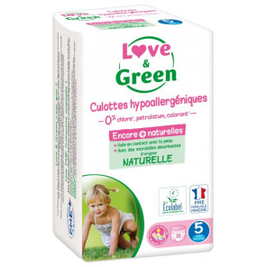 Love and Green culottes hypoallergéniques taille 5 paquet de 18