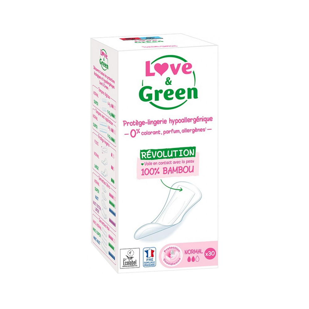 Love and green Protège Lingerie hypoallergéniques normal paquet de 30
