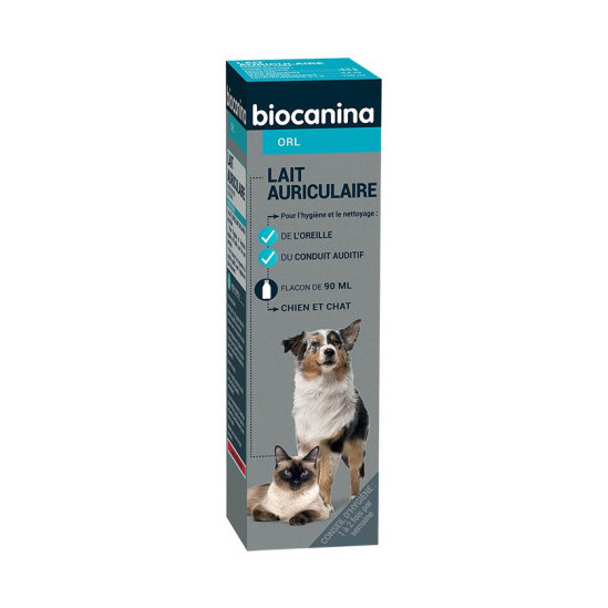 Biocanina lait auriculaire hygiène des oreilles chiens et chats 90 ml
