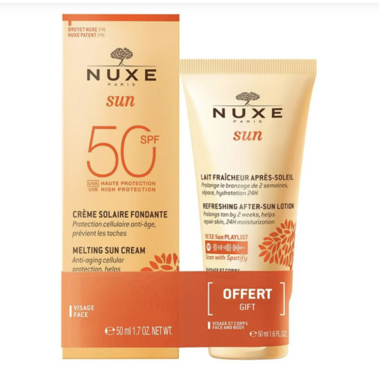 Nuxe Solaires Crème Visage SPF50 50Ml et Après Soleil 50Ml Offert