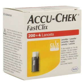 Accu Check Fastclix Lancettes Boite de 200+4
