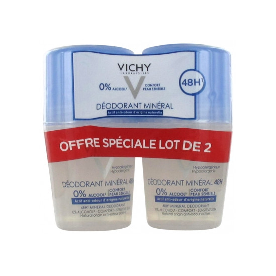 Vichy Déodorant Minéral Sans Sels Aluminium Roll-On Peaux Sensibles 50 ml