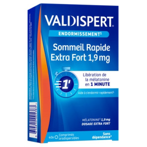 Valdispert Sommeil Rapide Extra Fort 1,9 mg 40 Comprimés Orodispersibles