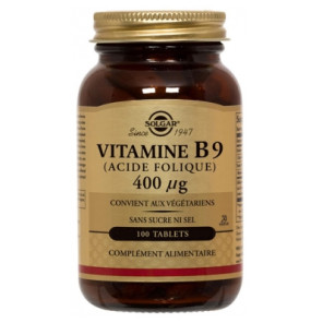 Solgar Vitamine B9 (Acide Folique) 400 µg 100 Comprimés
