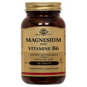Solgar Magnesium et Vitamine B6 100 Comprimés