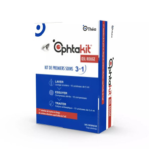 Ophtakit Kit de premiers soins 3en1 Oeil rouge Boite de 10