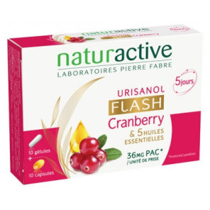 Naturactive Urisanol Flash Cranberry 10 Gélules + 10 Capsules