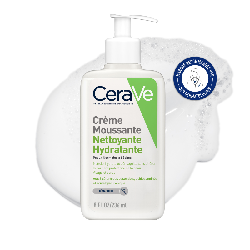 Cerave Crème Moussante Nettoyante Hydratante Visage 236Ml pas cher 3ppharma